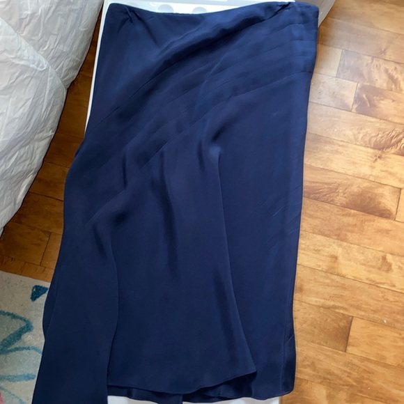 Ralph Lauren Strapless Blue Silk Dress 12p - Picture 3 of 4